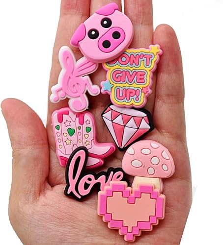 Miniatura 7 de Papacharms Lote de dijes para zapatos al azar diferentes 305070100150200 piezas de cloruro de polivinilo (PVC) mezclados vibrantes y lindas formas