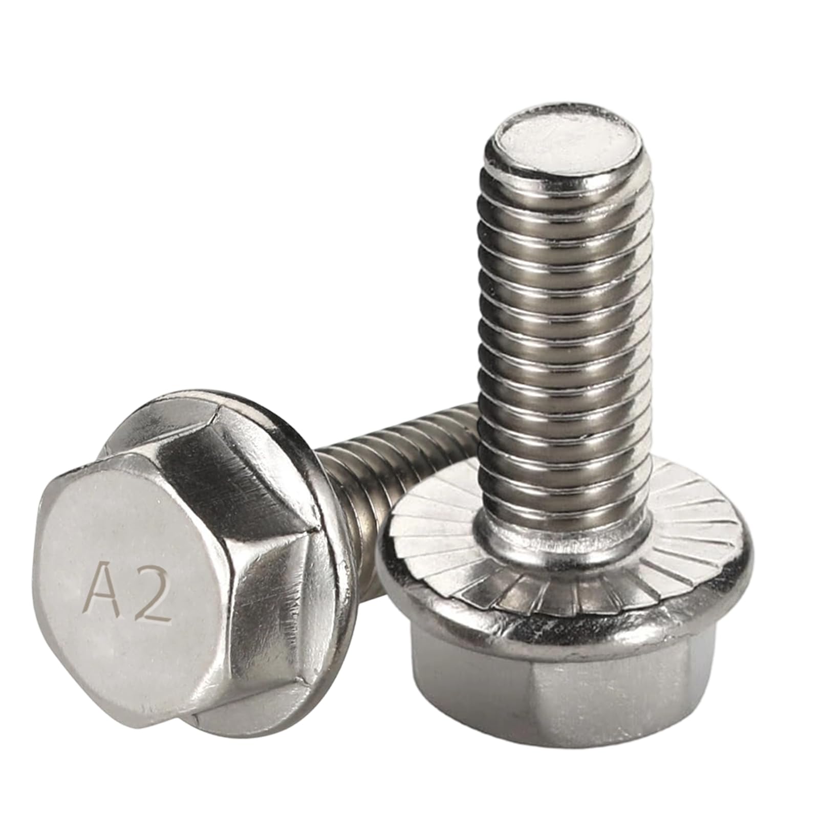 M6 X 20 Mm Hexagon Flange Bolts, Fully Threaded, 25 Pack