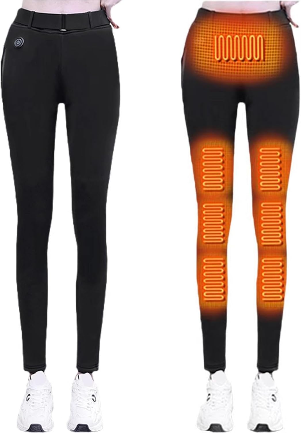 Heated Pants for Women, Heated Leggings Women, Heated Snow Hiking Pants, Winter Softshell Outdoor Trousers