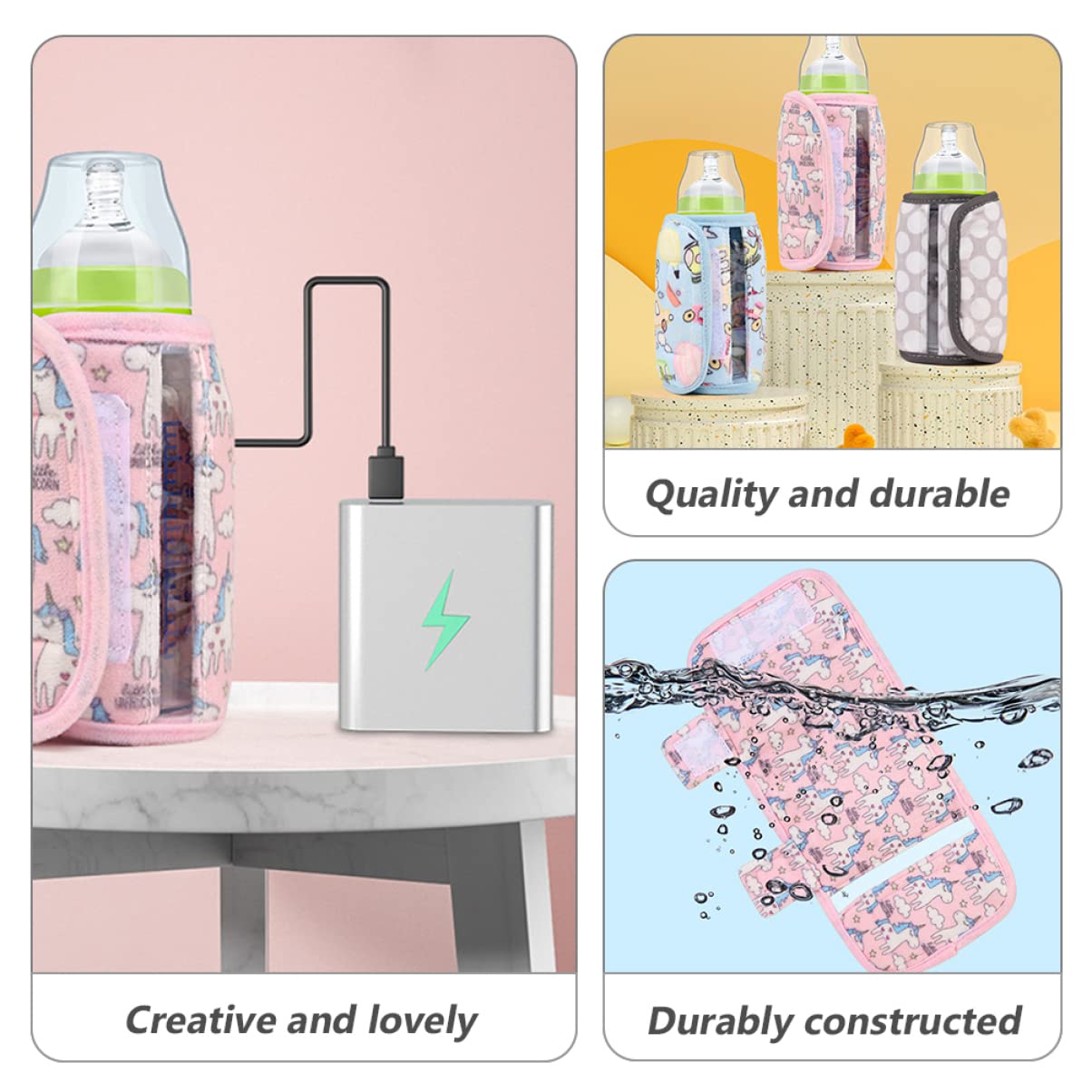 ibasenice 3piezas Térmica para Biberones Funda Aislante De para Coche Calentador De Bebidas Portátil Protección Térmica para Biberones y Botellas De Agua Diseño para