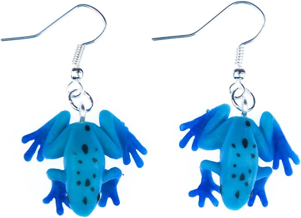 Poison Frog Rubber Earrings Amazon Rainforest Miniblings Amphibian Blue