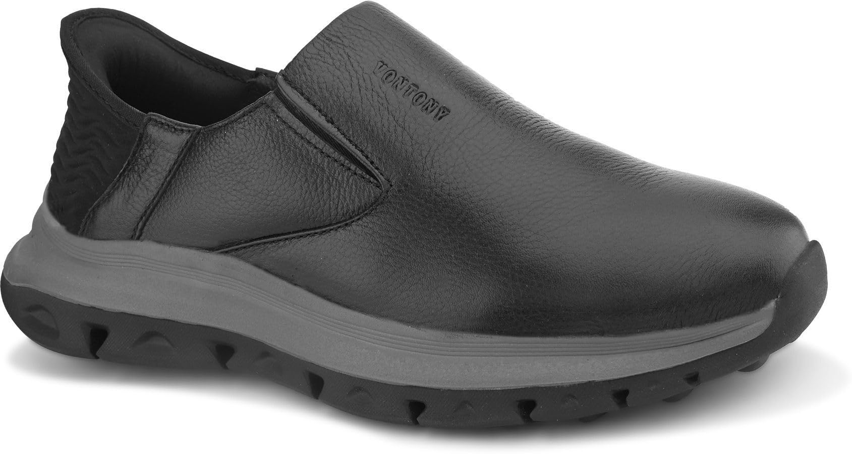 vontony Men's Moccasin Slip-On Shoes in Genuine Leather Upper, Casual Lightweight with All Weather Grip-picture-52