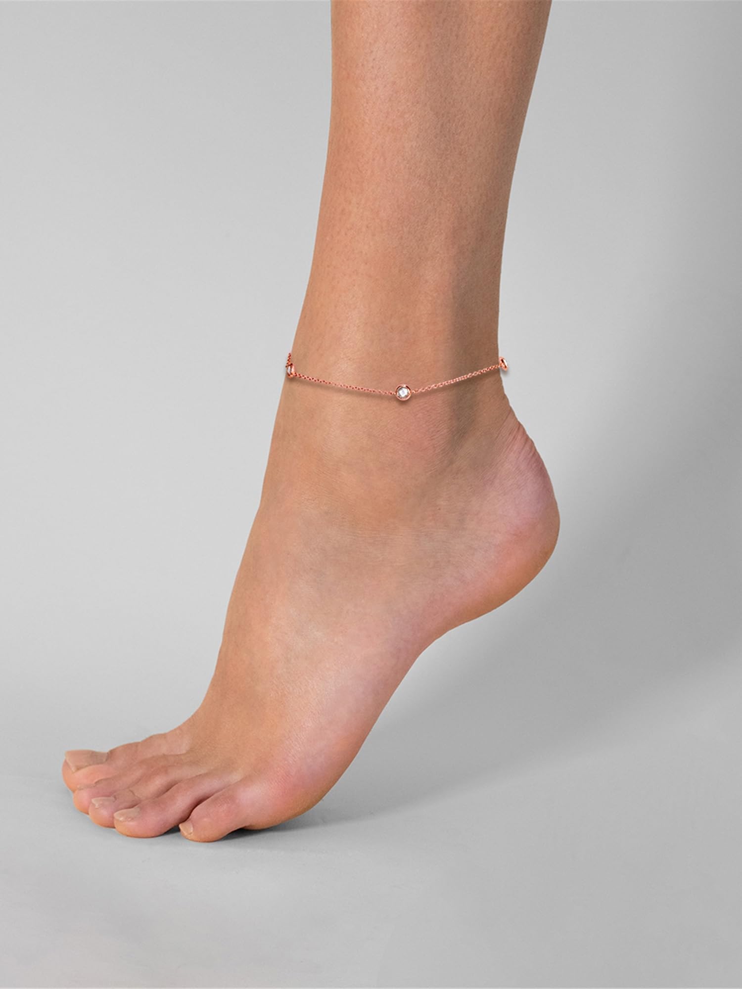 GLANZSTÜCKE MÜNCHEN Damen Fußkette 925/- Sterling Silber roségold