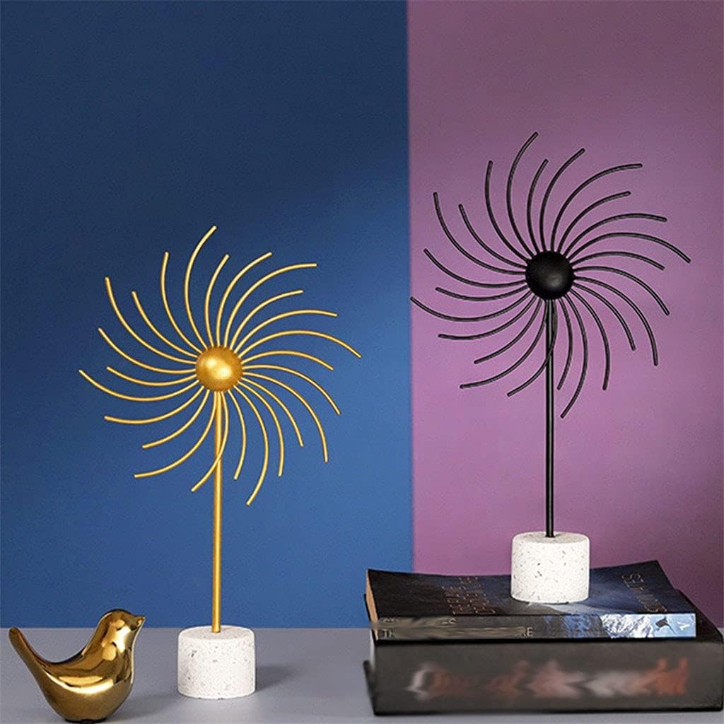 2 Pcs/Set Wrought Iron Windmill Ornaments Metal Crafts Ornaments Windmill Model Desktop Decorations Home Decoration