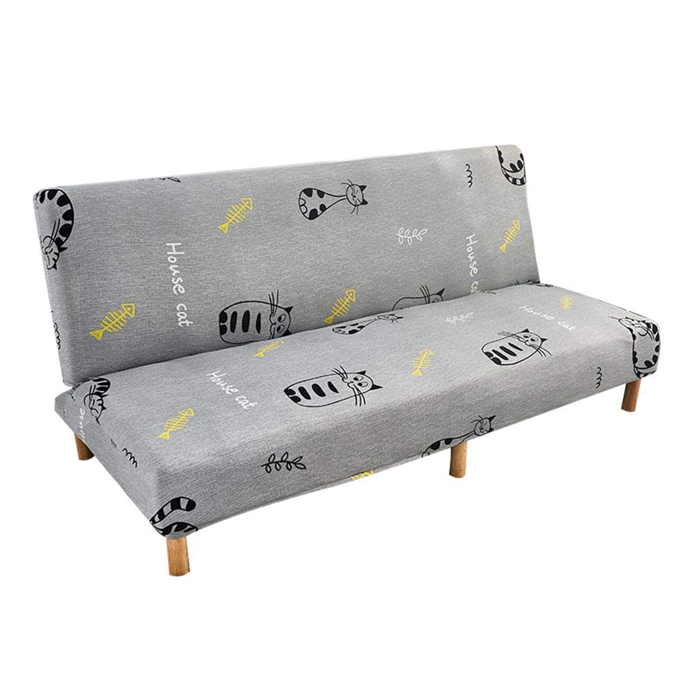 presentimer Sofa Bed Cover Armless,stretch Sofa Covers,sofa Slipcover Stretch Fabric Nordic 92 Polyester + 8 Spandex Folding Classic Printed Armless Sofa Couch Slipcover For Home Decoration well made