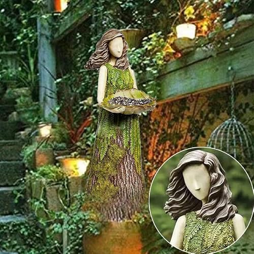 Bird Food Feeder For Outside,Standing Wild Outside Feeder,Green Bird Bath Resin Outside Feeders For Outdoor Garden Decoration #TOP1