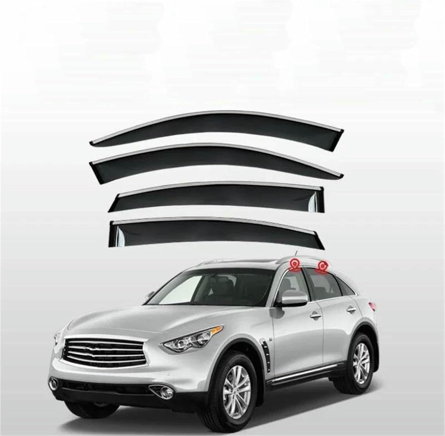 Déflecteurs d'air Infiniti QX70 S51 en acrylique haute résistance mécanique - 8