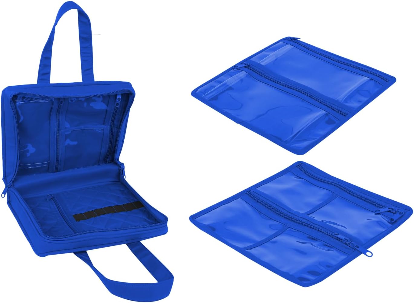 Yazzii Sewing Notions Tote- Portable Sewing Accessories Organizer w Detached Sleeves - Royal Blue