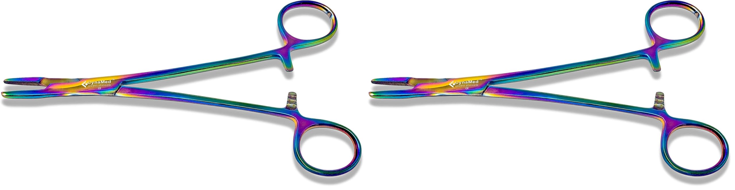 Cynamed Olsen Hegar Needle Holder Driver with Multicolor/Rainbow Titanium Coating - Premium Quality - Hemostat with Scissors and Locking Mechanism (6.5 in. (16.51 cm)) — Amazon image 2