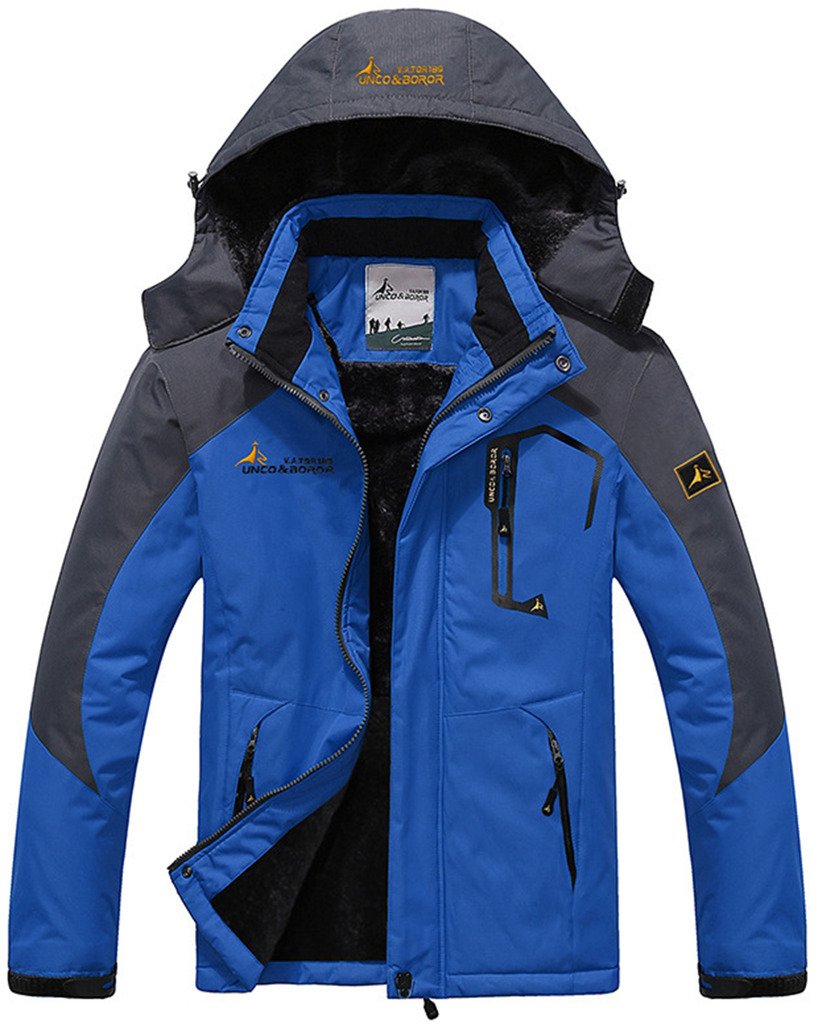 Men's Winter Outdoor Waterproof Mountain Fleece Hiking Ski Jacket Coat Insulated Snow Jacket