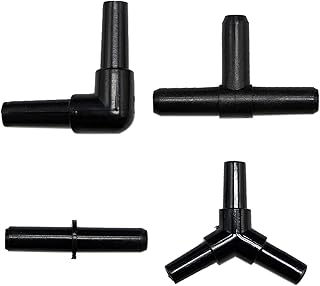 LAMXD 40 Piece Aquarium Airline Tubing Connectors Black Plastic Inline Valve