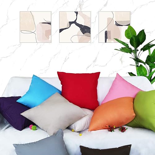 Miniatura 4 de Nunubee Fundas de almohada de algodón, fundas de cojín de lino, fundas de almohada cuadradas para sofá, cama, sofá, decoración del hogar, funda de
