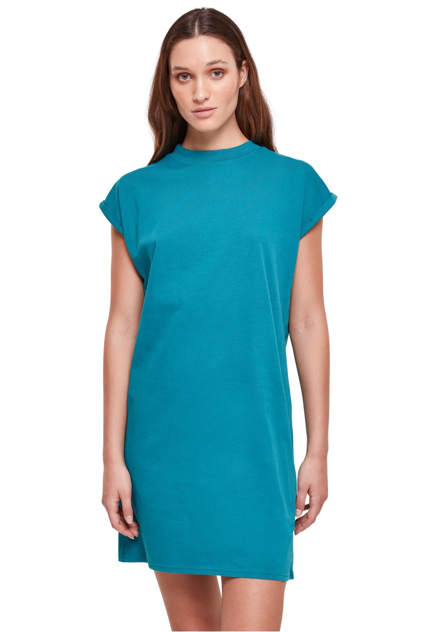 Urban Classics Ladies Turtle Extended Shoulder Dress, Vestito Donna, Watergreen,