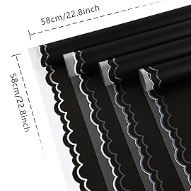 FUHITIM 20 Sheets Flower Wrapping Paper - Waterproof Floral Bouquet Wrapping Paper, Florist Supplies Packaging Paper for Wedding Birthday Gift DIY Crafts (Black)