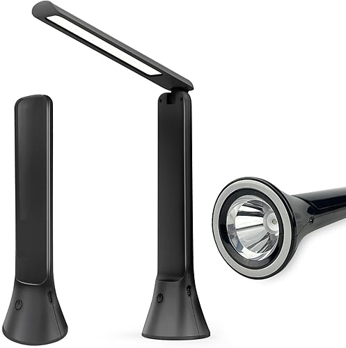 Miniatura 1 de Lámpara de escritorio recargable con función de linterna, lámparas de escritorio alimentadas por batería para oficina en casa, lámparas de