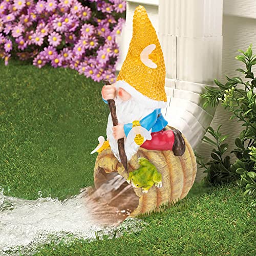 Vzvxcc Gnome Gutter Downspout Extension Decorative Statue With Solar Lights, Gnome Solar Statue Outdoor Decor, Gutter Downspout Splash Block Resin Gutter Guards 2" X 3" Rain Downspout Diverter #TOP5
