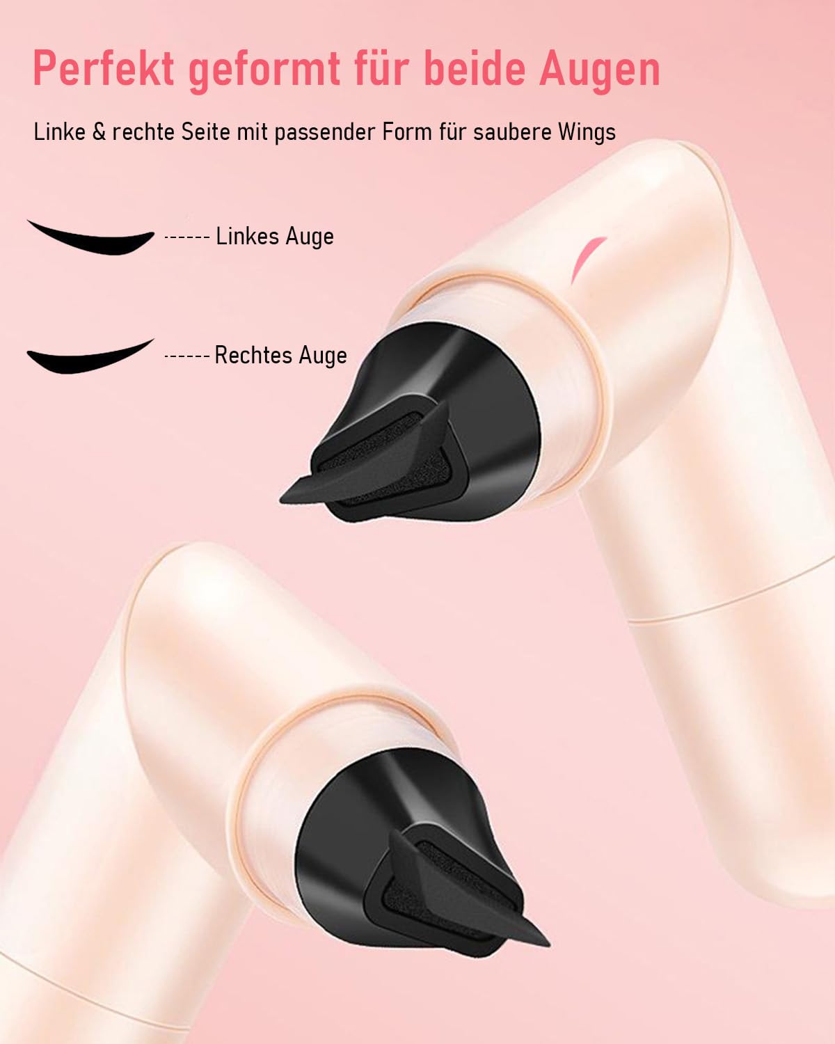 EONFAVE Stempel do eyelinera, dwustronny, wzór skrzydła na lewą i prawą stronę, precyzyjna kreska z obrotową konstrukcją, wodoodporny, długotrwały makijaż