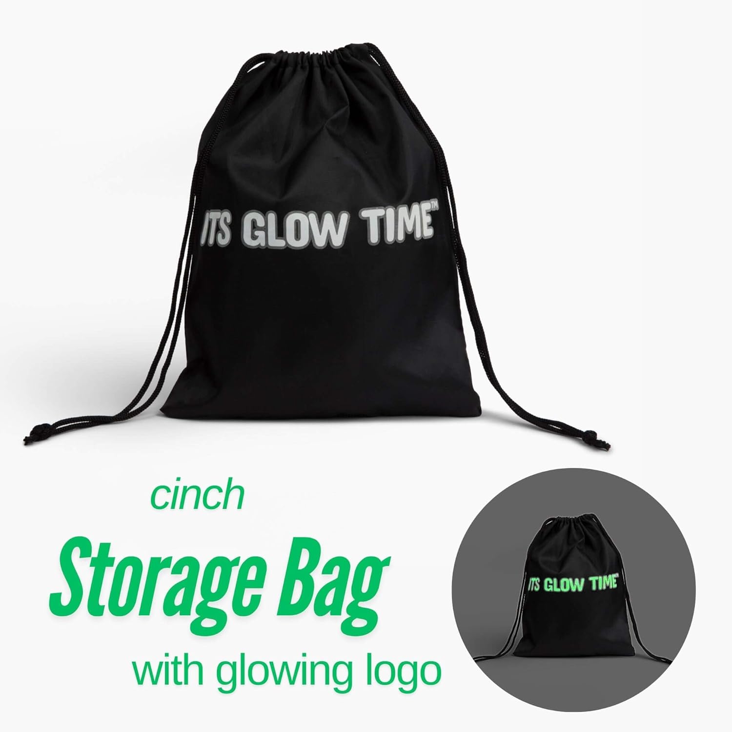ITS GLOW TIME Glow in the Dark Flag Football Belts (Set of 6 with Storage Bag)- Premium Flags for Day or Night- Adjustable Belt Set for Football Party, Glow Party, Camping, Beach Games, Yard Games