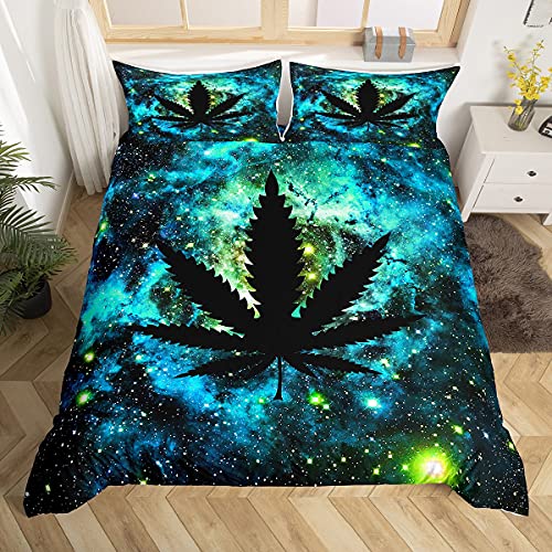 Housse de couette feuilles de cannabis lit King espace ciel - 4