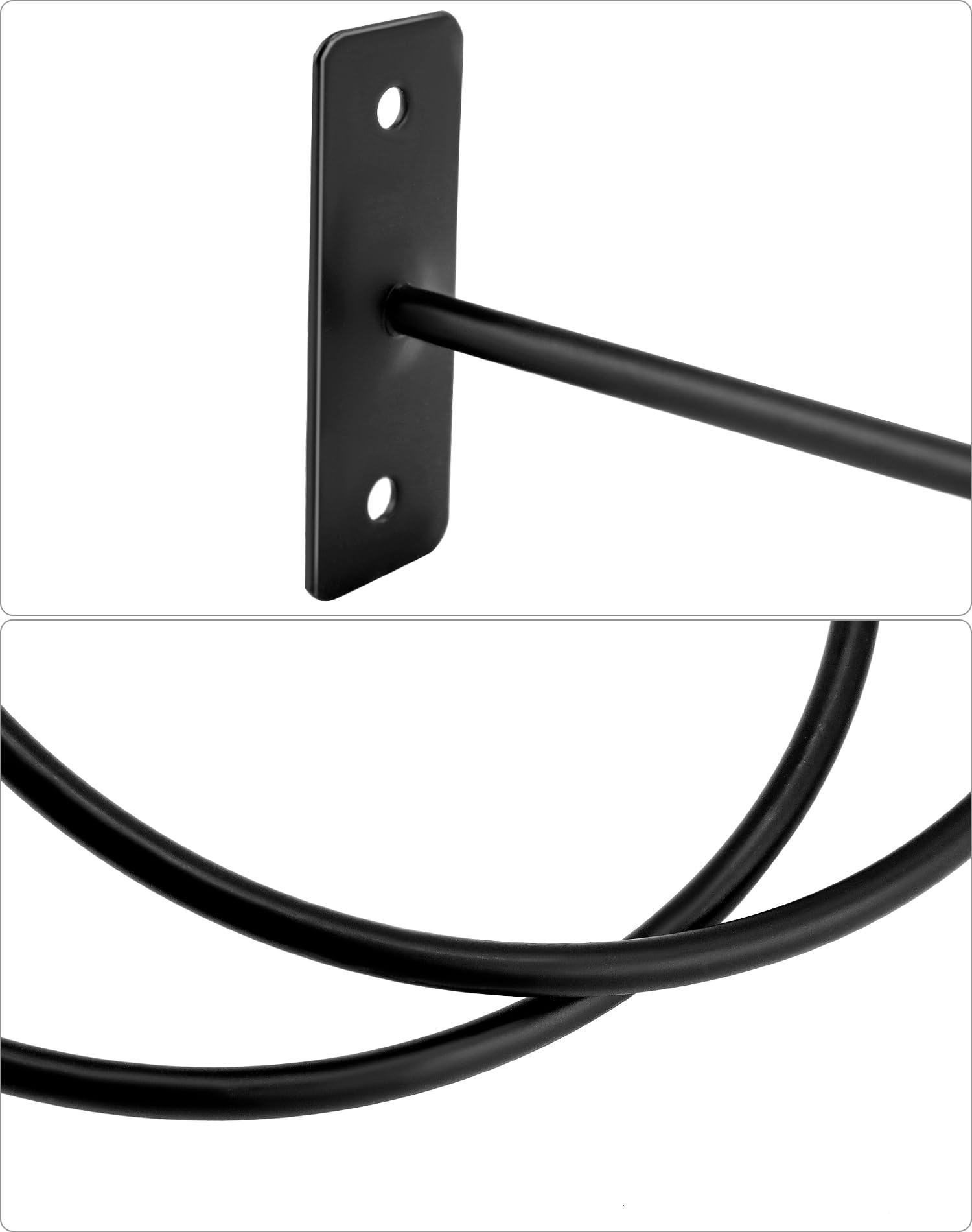 QWORK® 8 Piezas Soporte de Pared para Bolas de Metal, Soporte de Pared de Bola Montada, Negro, para Baloncesto, Balones de Fútbol, Voleibol y Más