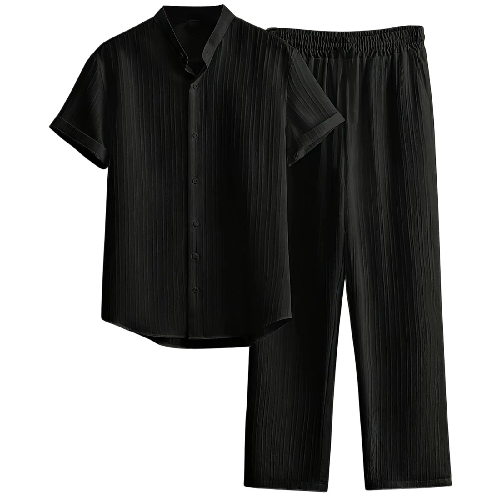 Generico Tuta Uomo Completa Estive Sportivo con Camicia Manica Corta e Pantaloni Leggero Traspiranti Tuta Uomo Estiva Completo Palestra Set per Casual Sport Running