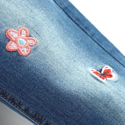 Girls Stretch Denim Jeans Elastic Waist Pants4