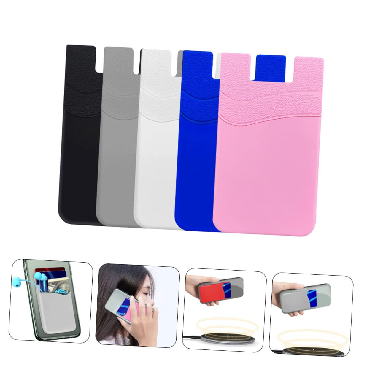 Hemobllo 10pezzi Porta Carte Adesivo Per Smartphone Portafoglio Pratico Per Cellulare Antiscivolo e Creativo Adatto Tutti Modelli Di Telefono