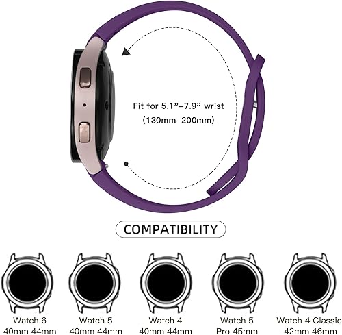 Miniatura 3 de DaQin Correa sin brecha compatible con Samsung Galaxy Watch 6 BandGalaxy Watch 5 y 4 Band 1.575 in 1.732 in, Watch 5 Pro Band 1.772 inWatch 6