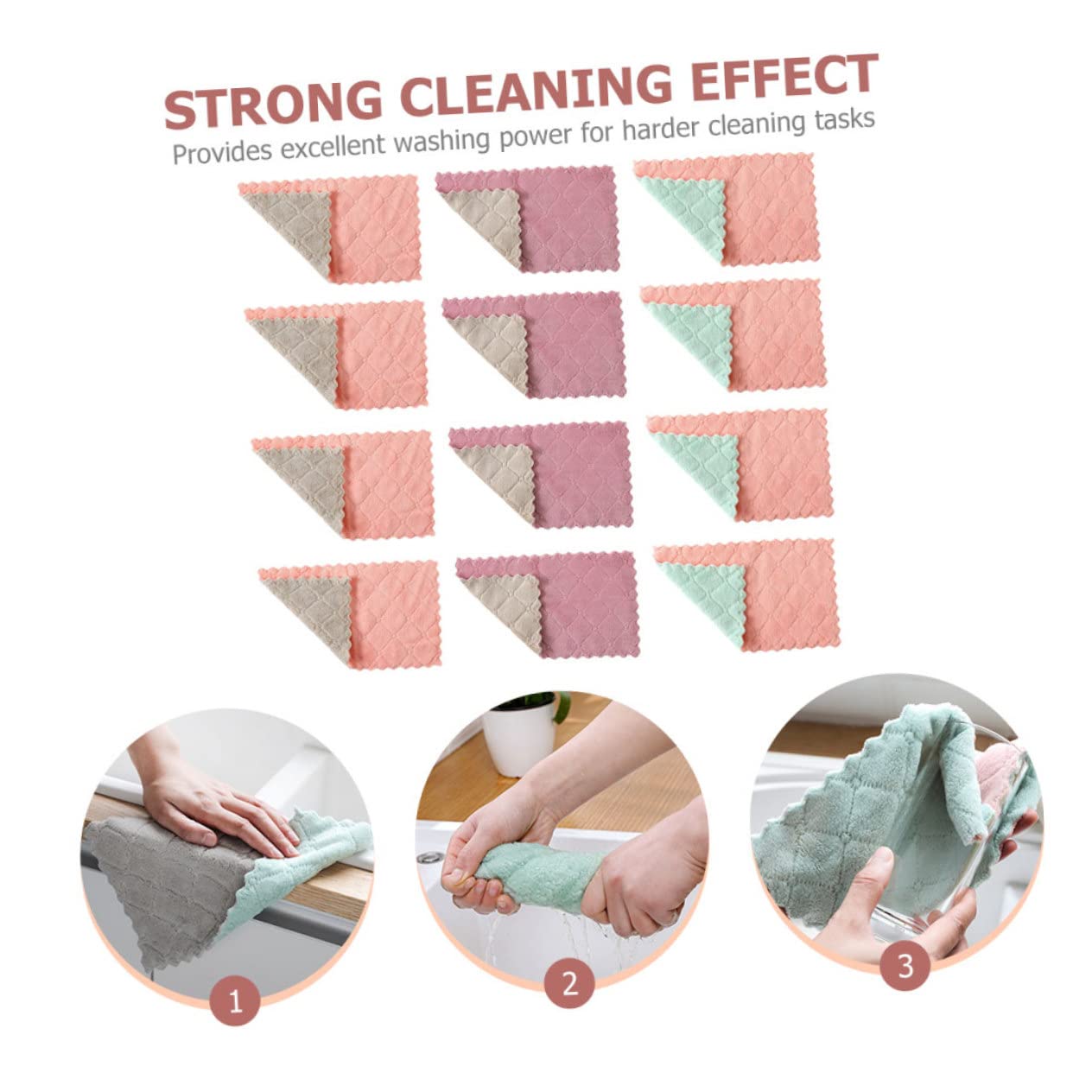 PartyKindom 40piezas Paños De Limpieza De Microfibra Absorbentes para Cocina De Unidades Limpieza Rápida y Efectiva Doble Aleatorios para Utensilios y Superficies