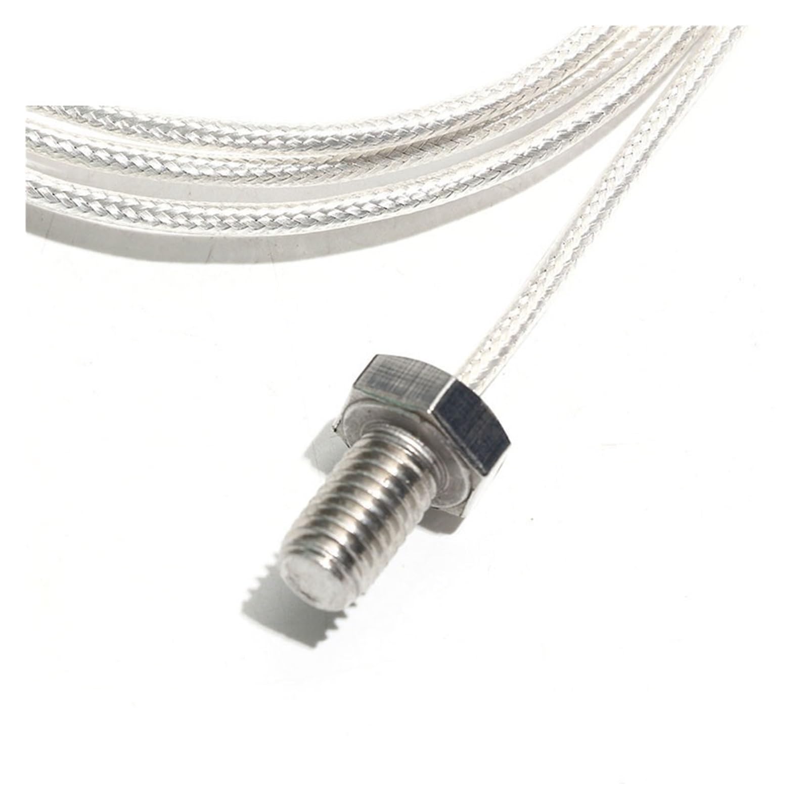 Sensor de temperatura de resistencia PT100 M3/M4/M5/M6/M8 Montaje de tornillo de rosca Cable plateado 0,5 M/1M/2M 0~200 ℃(M5,Cable length 1M)