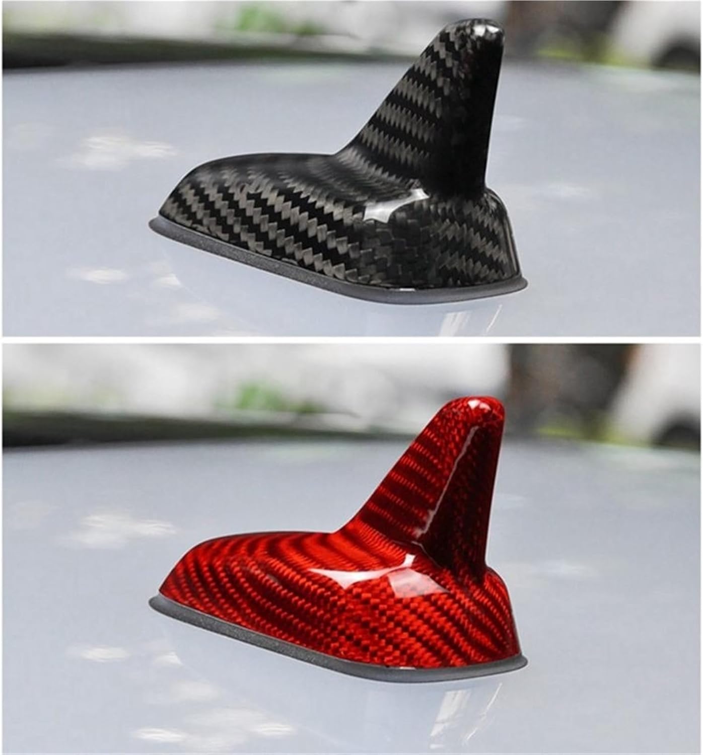 Car Carbon Fiber Hard Antenna Cover Shark Fin for Golf 7 Passat Sagitar Touran Tiguan Lavida(Red Carbon Fiber)