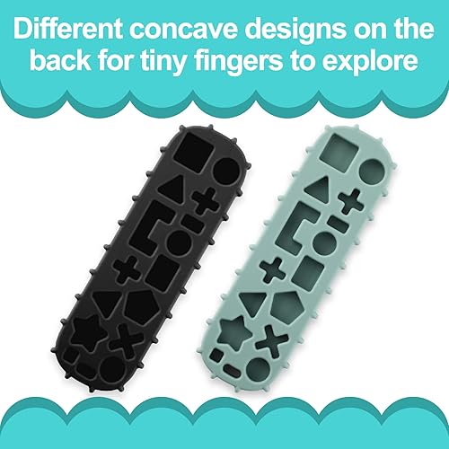 Miniatura 5 de PRONY - Paquete de 2 juguetes de dentición remotos de silicona para bebés de 6 meses en adelante, mordedores sensoriales para niños pequeños y niñas