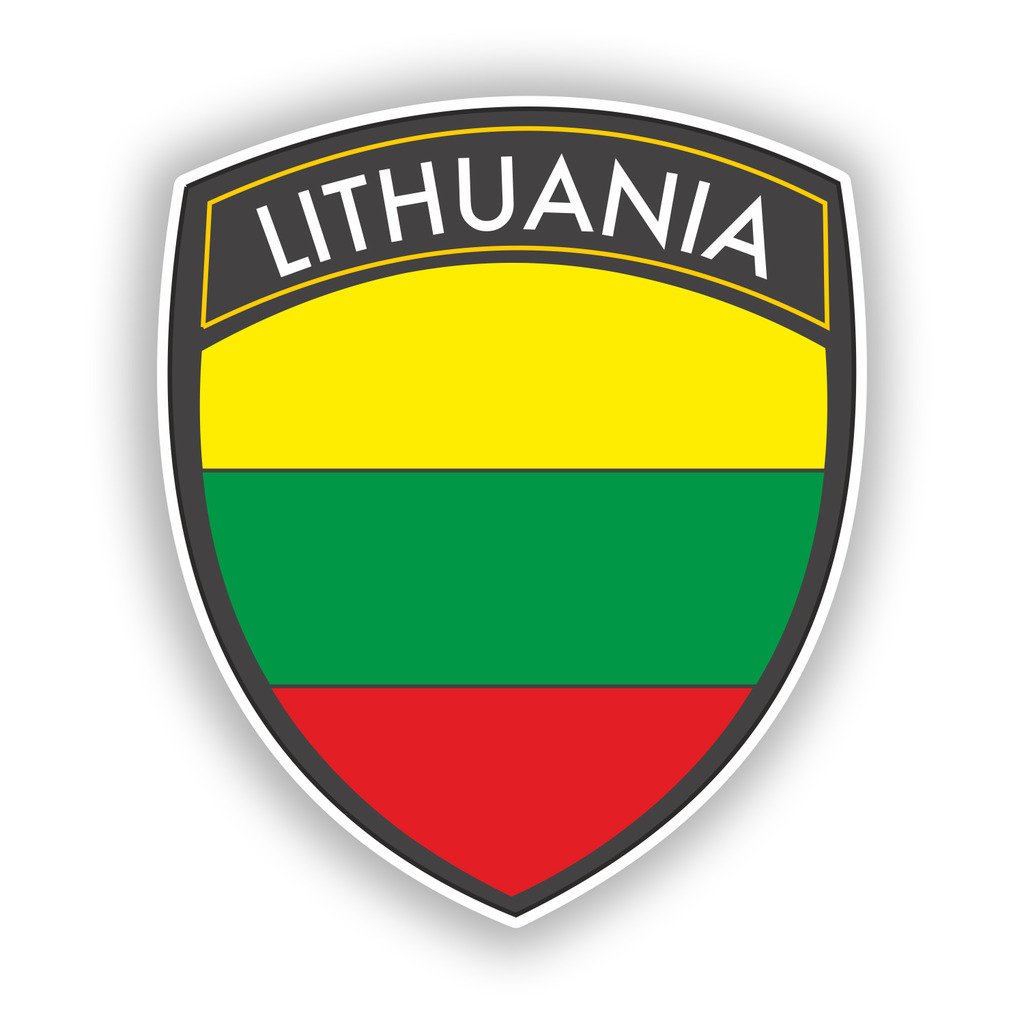 Destinationvinyl Multi 2 X 10Cm/100Mm Lithuania Flag Design Vinyl Stickers Travel Luggage #10621