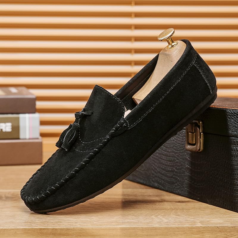 Men's Loafers Shoes Solid Color Faux Leather with Tassel Loafer Shoes Slip Resistant Comfortable Lightweight Outdoor Slip-ons2
