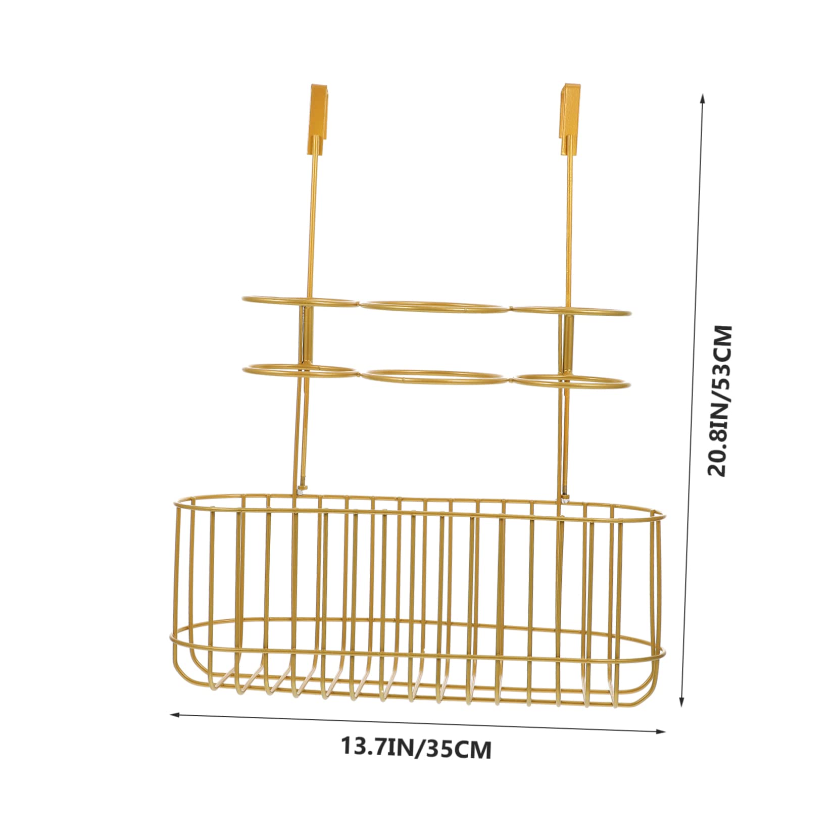 PRETYZOOM Porta Asciugacapelli da Muro in Ferro Dorato Design Multiplo per Ripiano e Canale Aria, Mensola per Accessori da Bagno e Stanza da Dormire