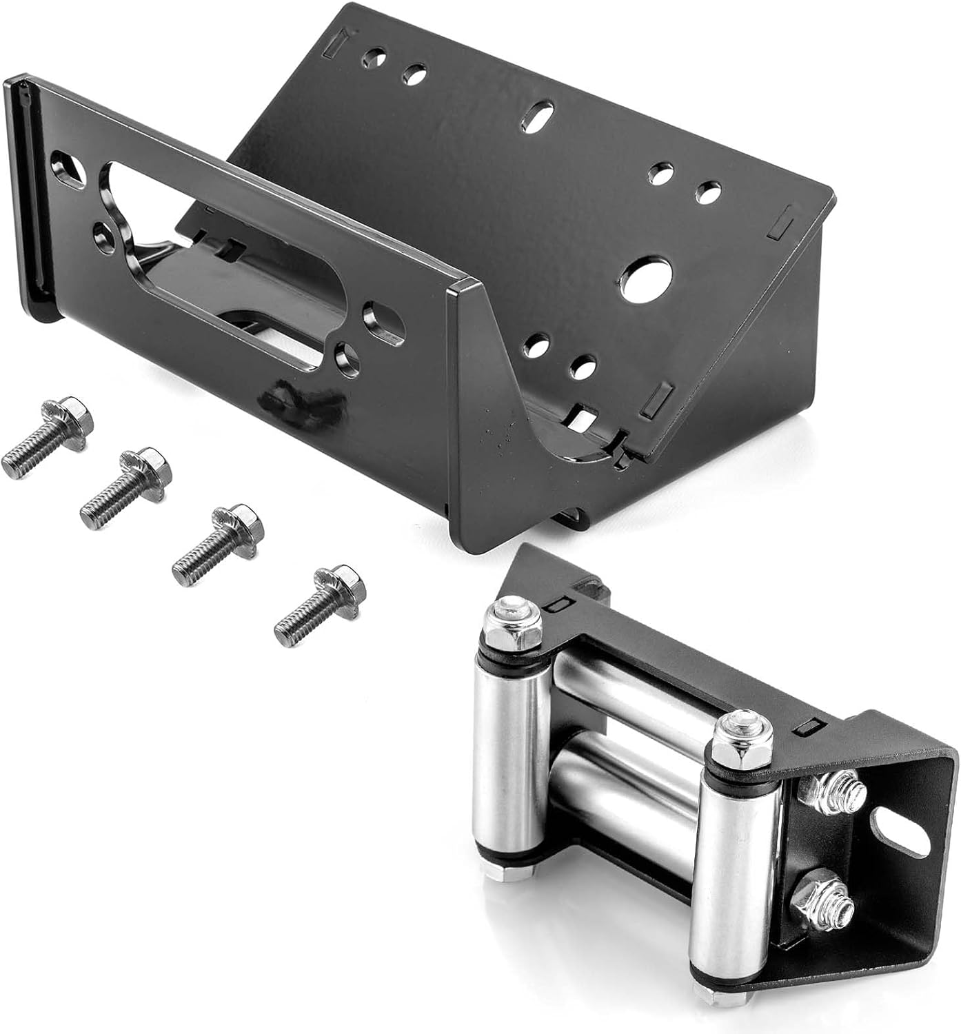 Winch Mounting Bracket with 4 7/8"(124MM) Winch Roller Fairlead Cable Guide for 2000-3500 LBS Compatible with Kawasaki Teryx 4 750 800 2012-2025