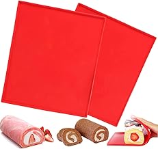 Luck Love 2 Pcs Swiss Roll Cake Mat Flexible Baking Tray Jelly Roll Pan Silicone Cookies Mold Bakeware