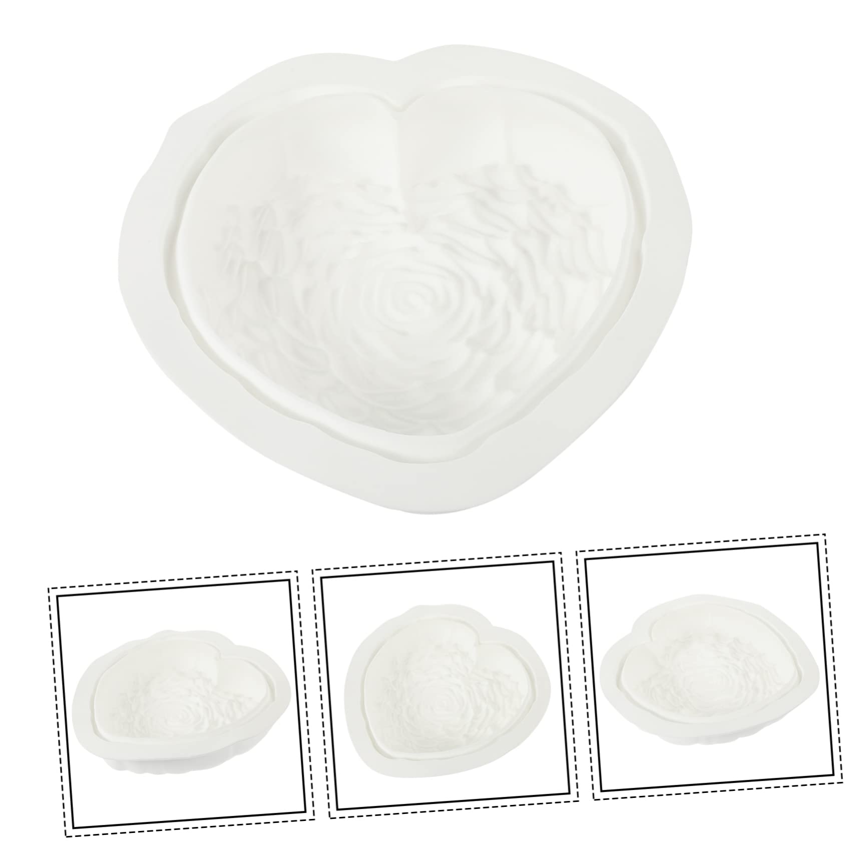 3 Pièces Moule à Gâteau Silicone Forme de Cœur Accessoire pour Gâteaux Biscuits pour Célébrations Diy Famille