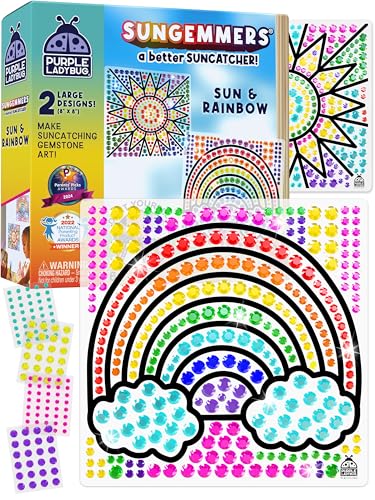 SunGemmers Window Gem Art Suncatcher Kits - Summer Crafts for Kids, Fun 5 Year Old Girl Birthday Gift, Fun Gifts for 8 Year Old Girls, Crafts for Kids Ages 4-10, Diamond Art Kit for Boys & Girls 6-12