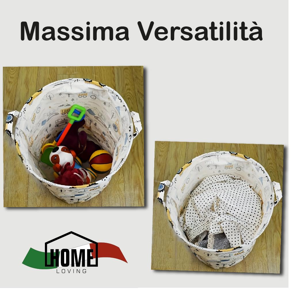 Cesta Giochi Bambini 43 Litri Cesto Biancheria Sporca Cesta Porta Giochi Per Asilo Nido Camera dei Bambini Bagno