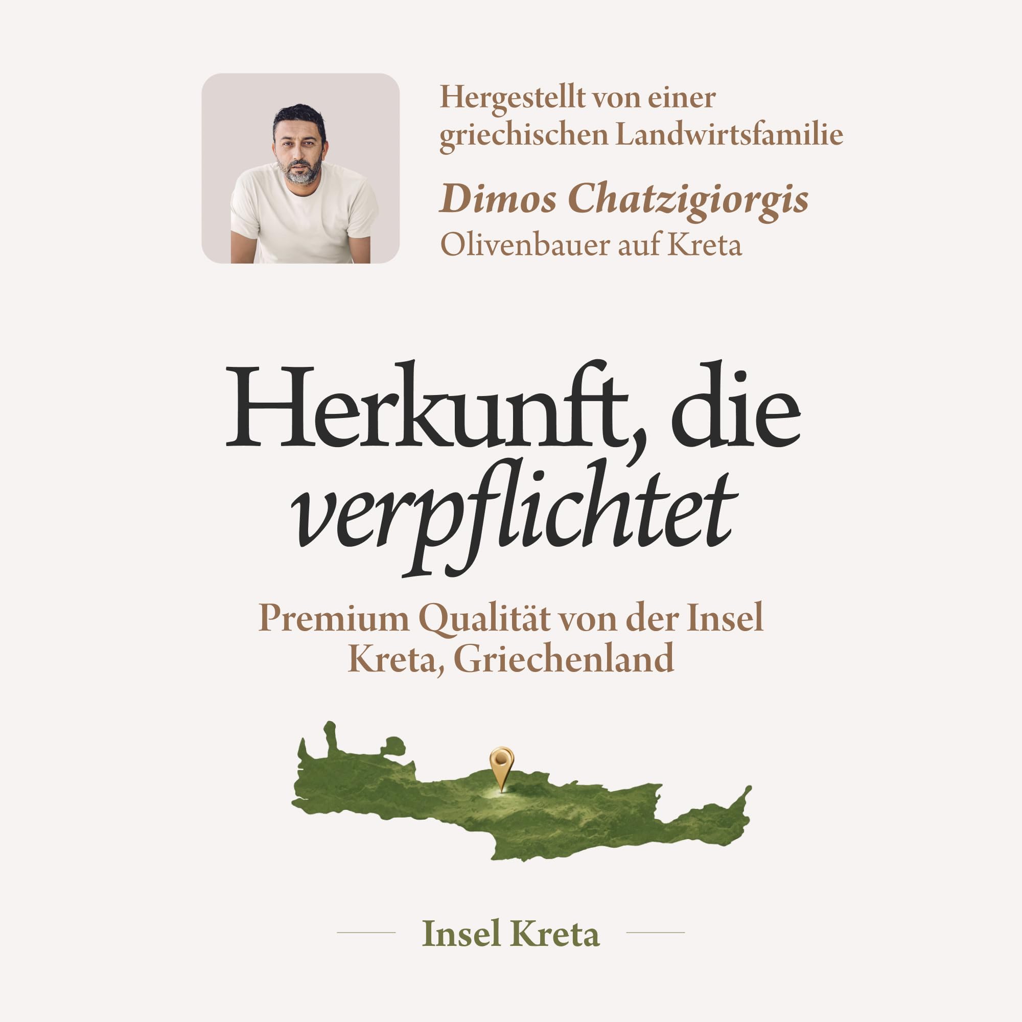 GREEK LEGEND Premium Olivenöl Extra Nativ aus Kreta - Olive Oil Extra Virgin - Griechisches Olivenöl, 100% Kaltgepresst, Ungefiltert, Reich an Polyphenolen, 500 ml Glasflasche