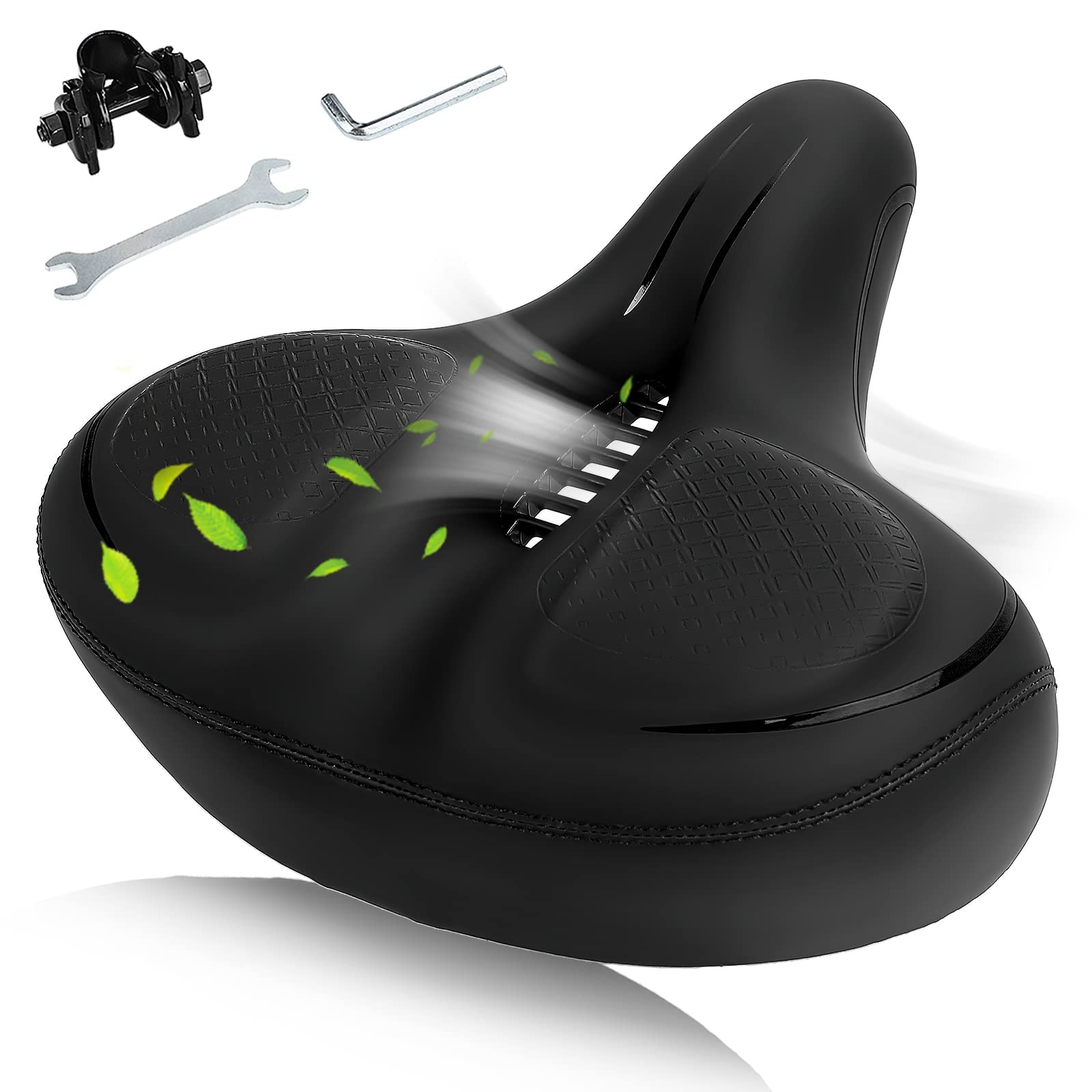 TONBUX Sillín Bicicleta Extra Grande, Sillín de Bicicleta Cómodo Impermeable, Sillin Bici Ergonómico, Asiento de Bicicleta Transpirable para MTB/Bicicleta Urbana/Bicicleta de Carretera/Ebike