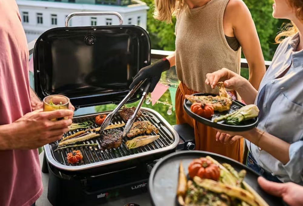 Weber Barbecue électrique Lumin Black, 2200W, Grille en Fonte