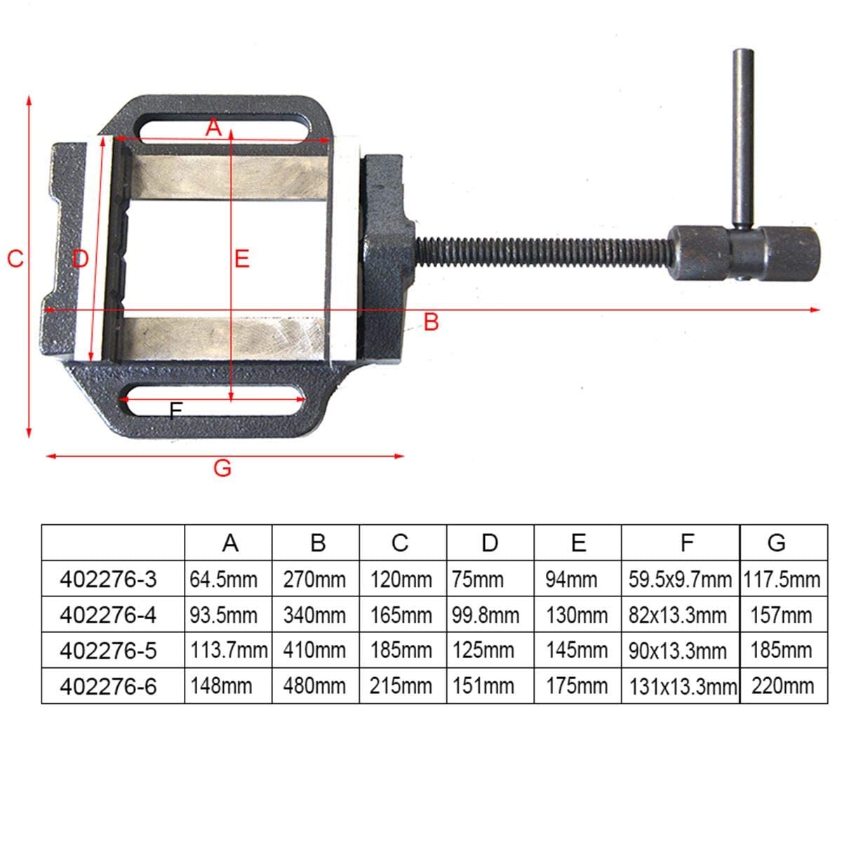 KATSU Morsa per Trapano da Banco a Colonna 6" 150mm Tipo Tedesco di Precisione Professionale Morsa per Trapano a Colonna per Fresatrice 4022766