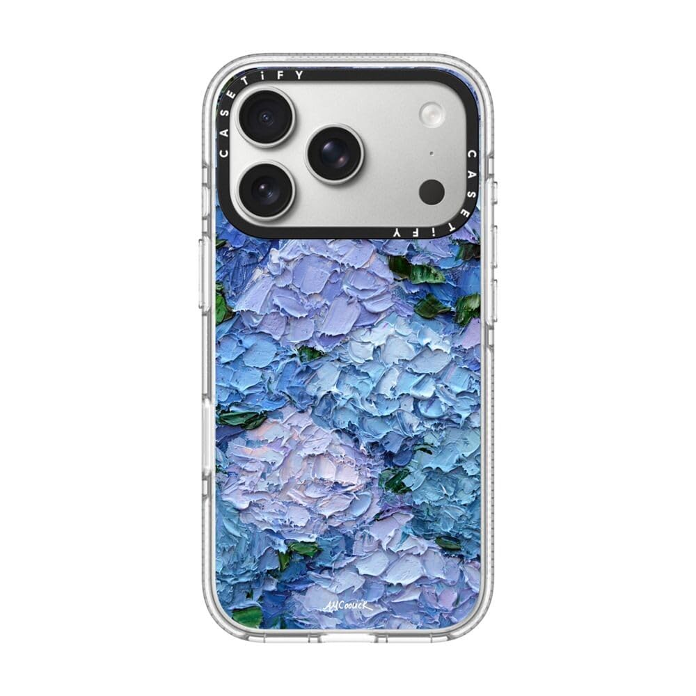 CASETiFY インパクト クリア iPhone 17 Pro ケース [黄変防止/クリア 透明/MagSafe対応] - Moonlight Hydrangeas - Clear