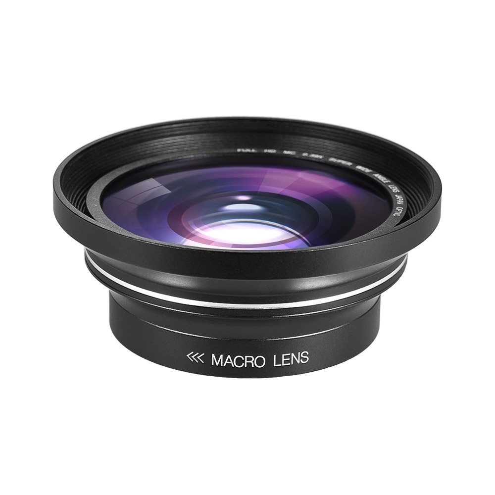Obiettivo Macro Grandangolare 0.39X Andoer 30mm/37mm | Vetro Ottico Giapponese Per Videocamere Digitali, Con Adattatore