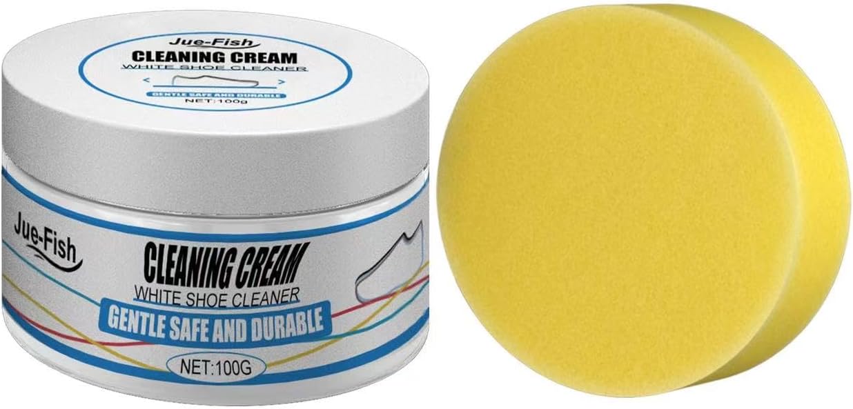 Mori KameiMultifunctional shoe polish, White shoe cleaner, Sponge white shoe cleaner, Special canvas white sports shoes cleaner, Household cleaner, (1 piece)