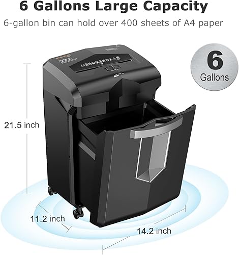 Miniatura 22 de bonsaii - Trituradora de papel/de correo de alta seguridad para hogar/oficina, corte transversal, resistente, antiatascos, 18 hojas, 60 minutos