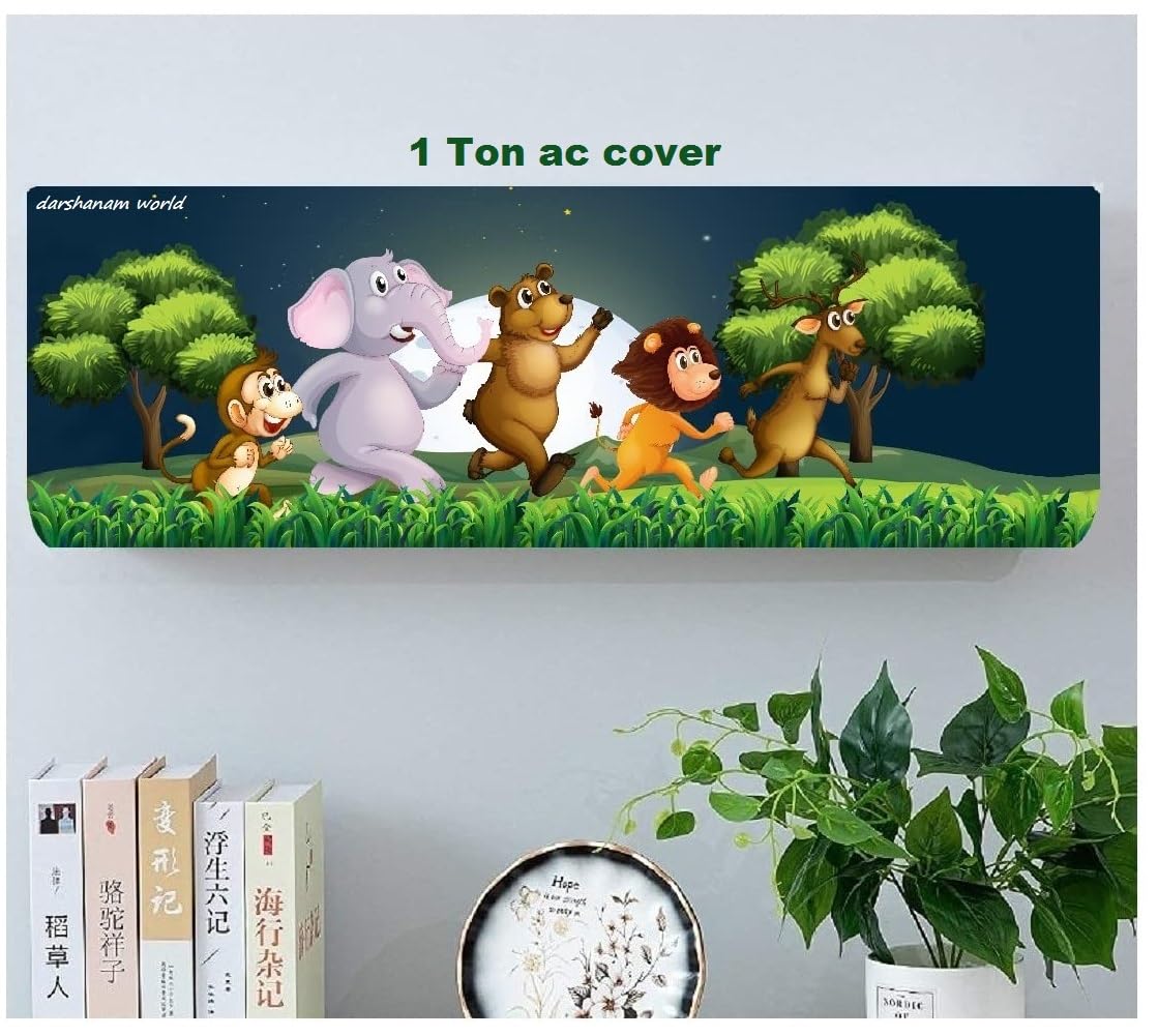 Stylish AC Cover - Gold Deer Print -10