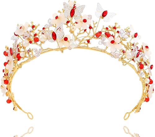 Miniatura 10 de Brishow Corona y tiaras de flores para novia, corona de hada, diadema de princesa, diadema de cristal para mujer